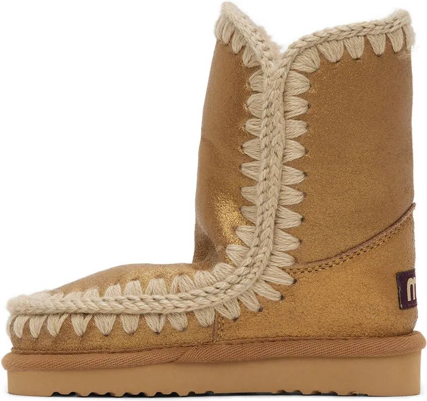 Mou Kids Gold Suede Boots