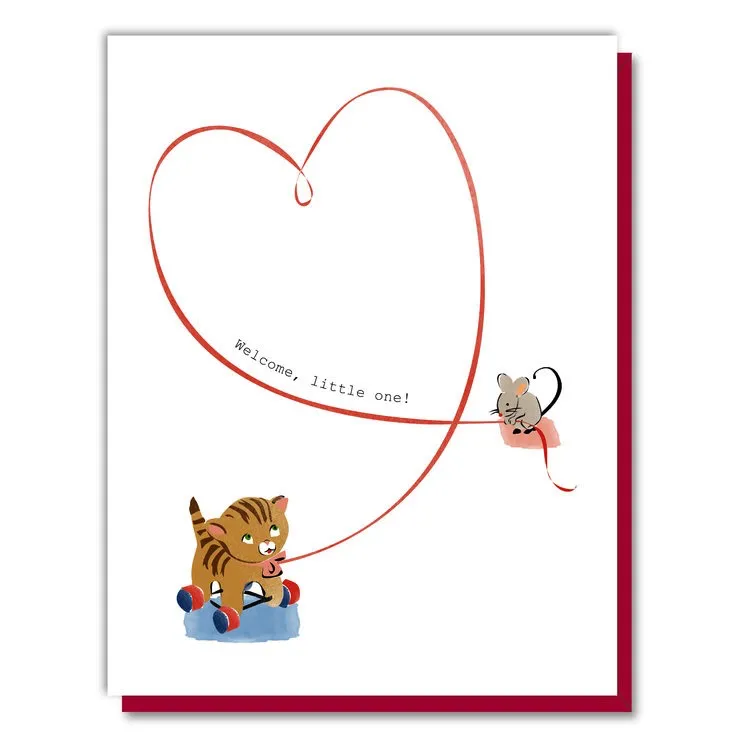 Mouse and Cat Baby Card