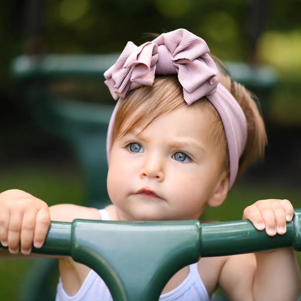 Niccesories Cement Butter Soft Baby Bow Headband