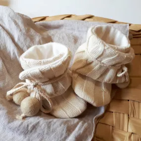 Organic Pom Pom Booties