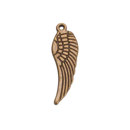 Pendants, Tibetan Style, Angel Wing, Double-Sided, Antique Bronze, Alloy, 30mm