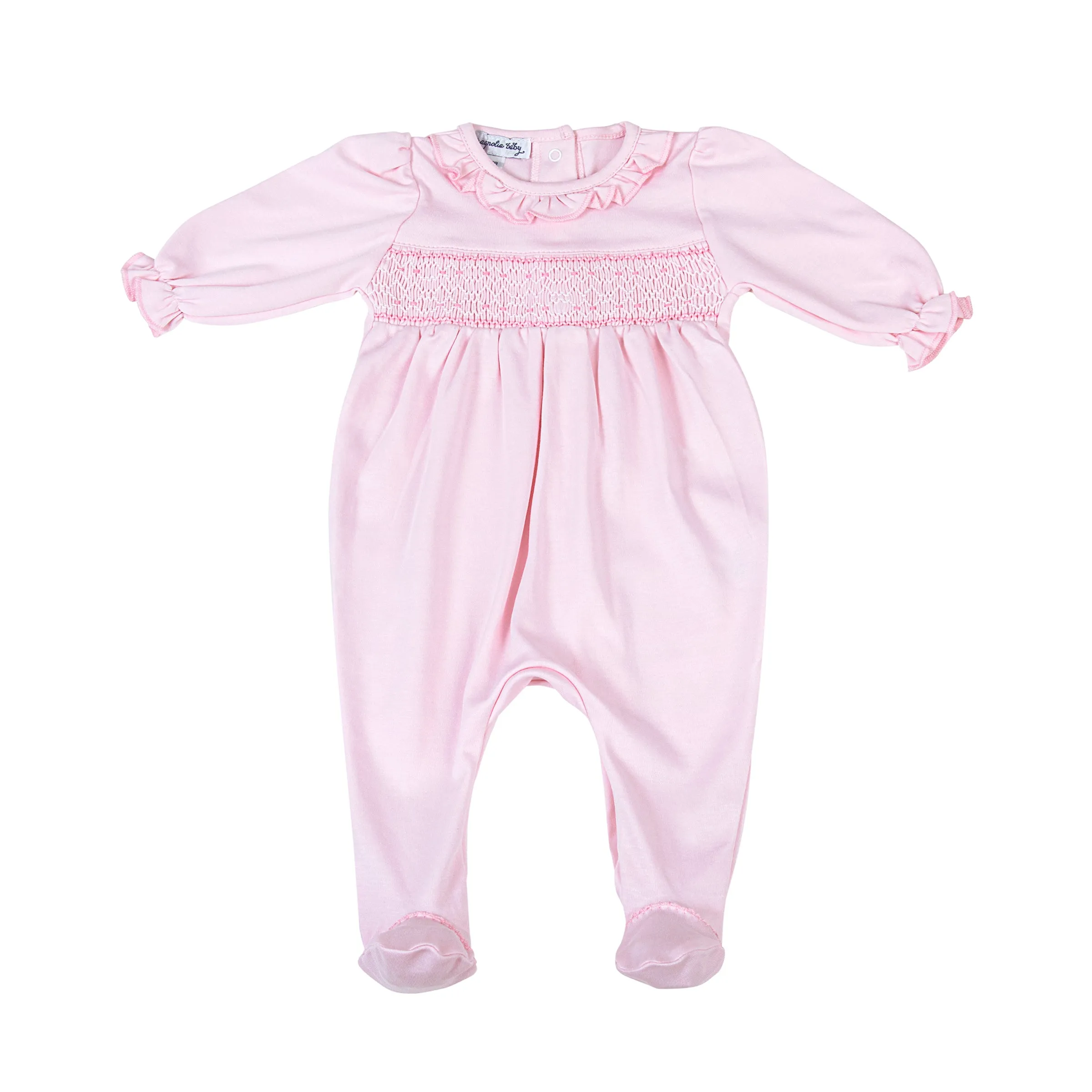 Pink Smocked Girl Footie