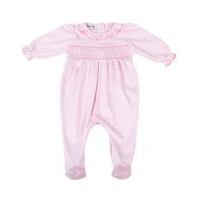 Pink Smocked Girl Footie