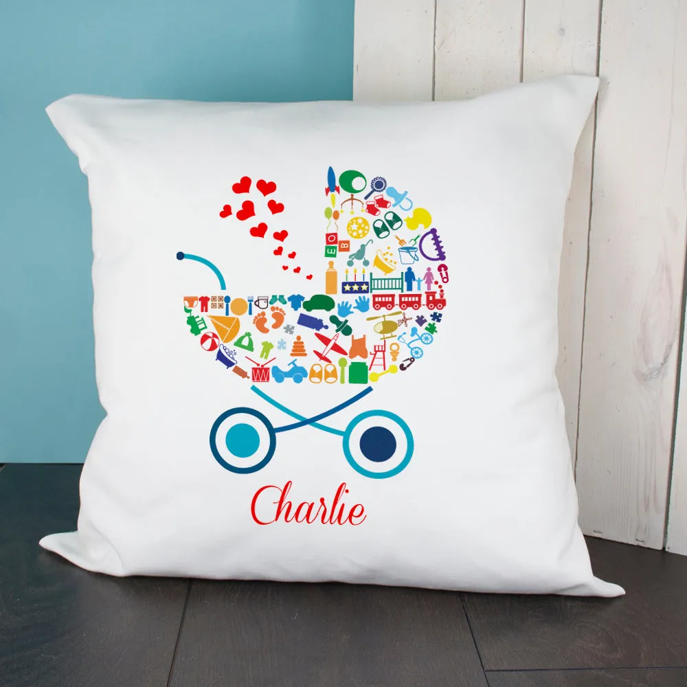 Pram Baby Memory Cushion Cover - Boy