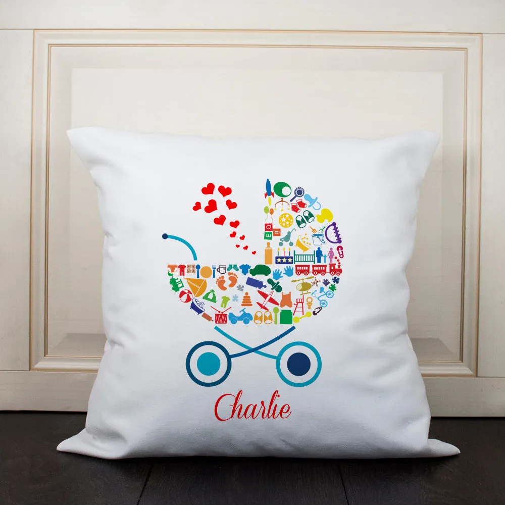 Pram Baby Memory Cushion Cover - Boy