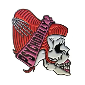 Psycho Skull Girl Red Pin