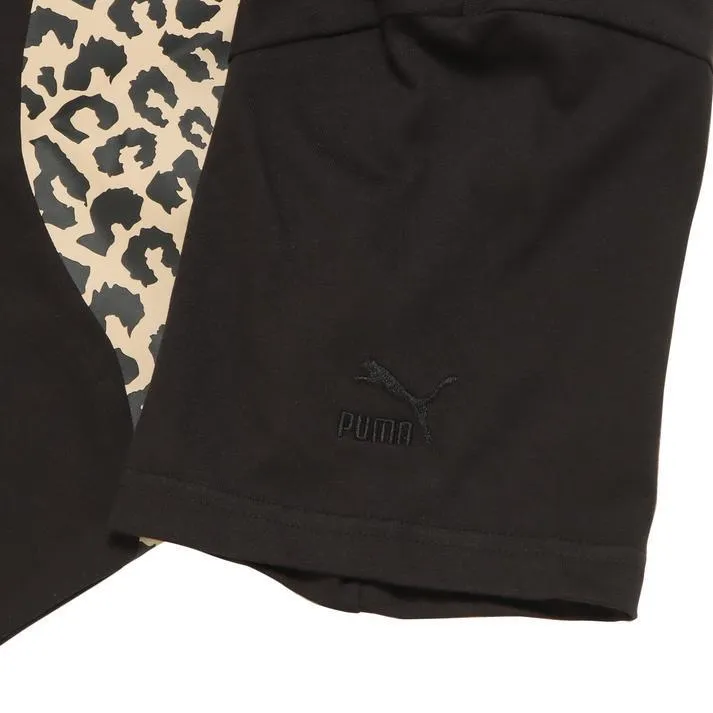 PUMA  |Leopard Patterns Unisex U-Neck Bi-color Short Sleeves