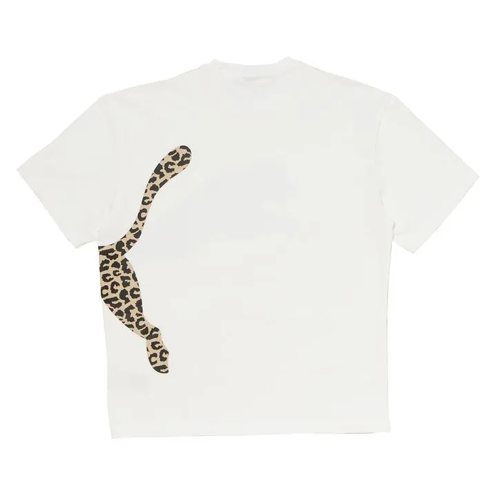 PUMA  |Leopard Patterns Unisex U-Neck Bi-color Short Sleeves