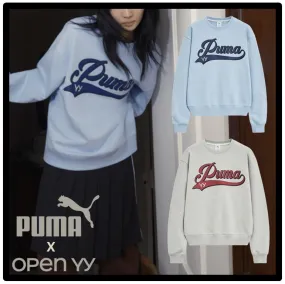 PUMA  |Unisex Street Style Logo Sweatshirts