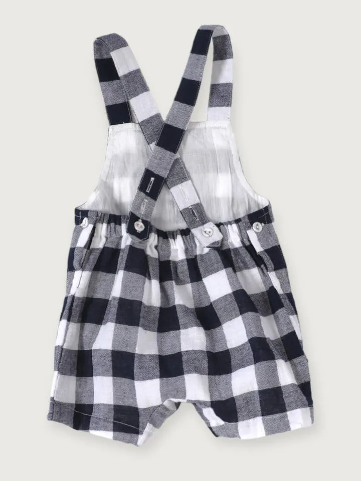 Raphael Checker Gingham Romper + Shirt Set (Organic Cotton)