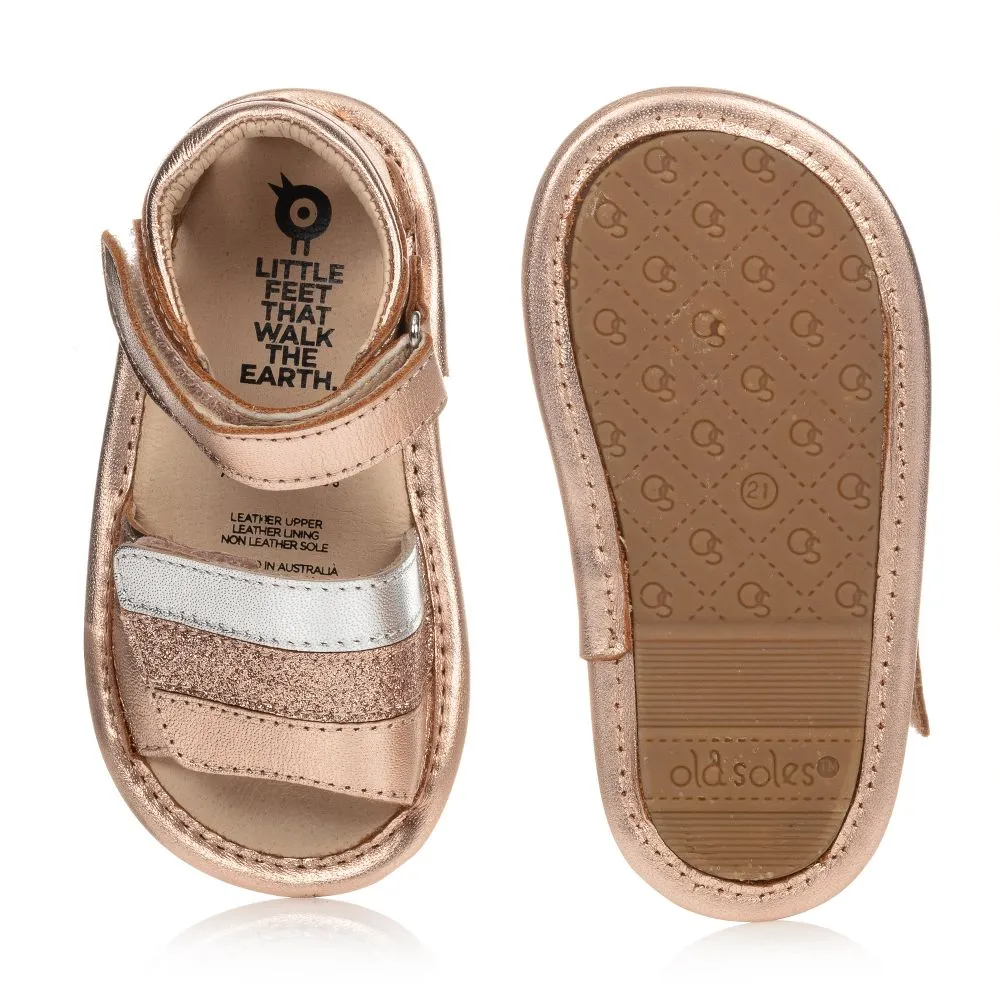 Rose Gold Leather Baby Sandals