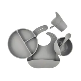 Silicone Baby Feeding Set — Koala Grey