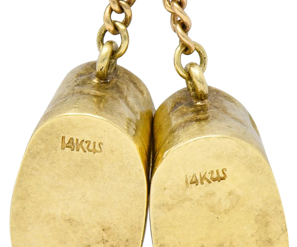 Sloan & Co. Retro 14 Karat Gold Baby Shoe Charm Circa 1940