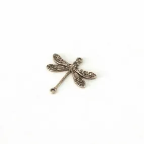 Small Antique Brass Dragonfly Connector Charm, 2 Loop, Lot Size 10, #02B