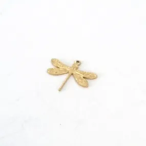 Small Dragonfly Charm, 1 Loop, Brass, Lot Size 10, #01R