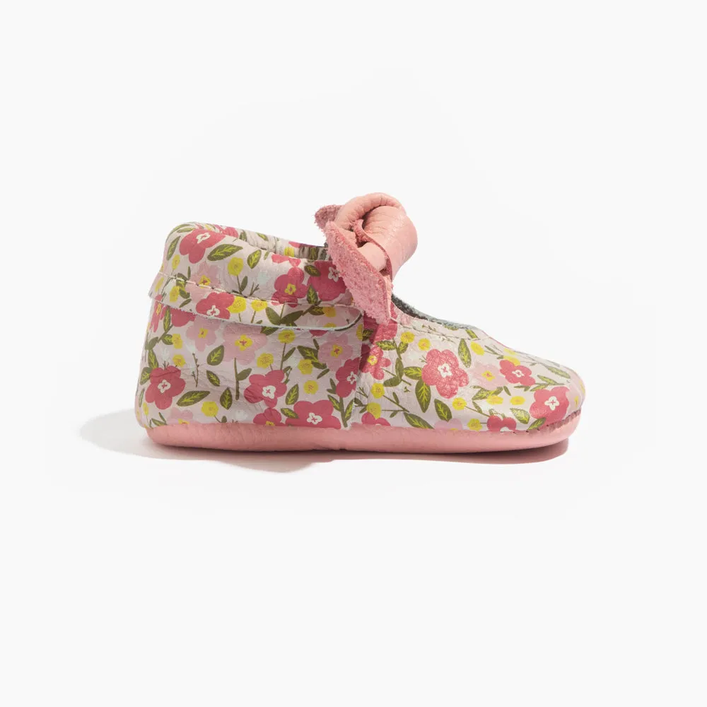 Spring Bouquet Knotted Bow Baby Shoe