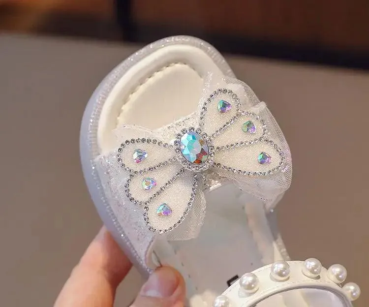 Sweet Bow Sequins Sandals for Girls: G05071 Bling Children's Casual Shoes