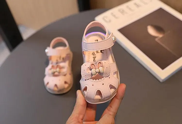 Toddler Sandals: TH417 Rabbit Ear Baby Girl Casual Shoes with Cute Butterfly-knot