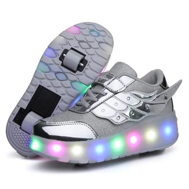 Usb charging led roller shoes kids roller skate shoes