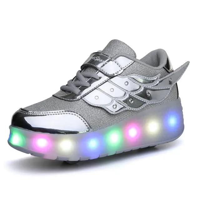 Usb charging led roller shoes kids roller skate shoes