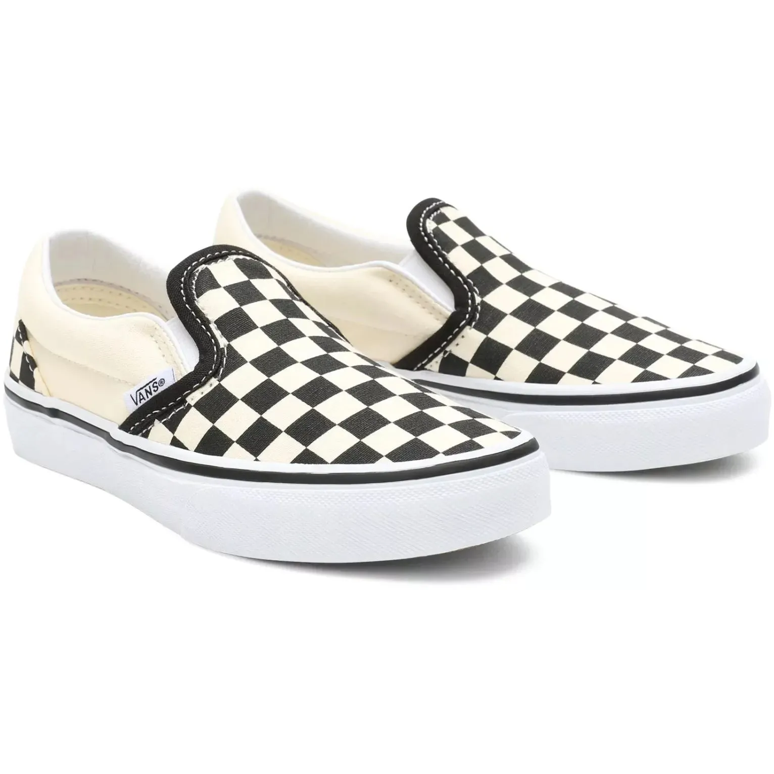 Vans Classic Slip-On Kids (Checkerboard) Skate Shoes - Delphinium Blue/True White