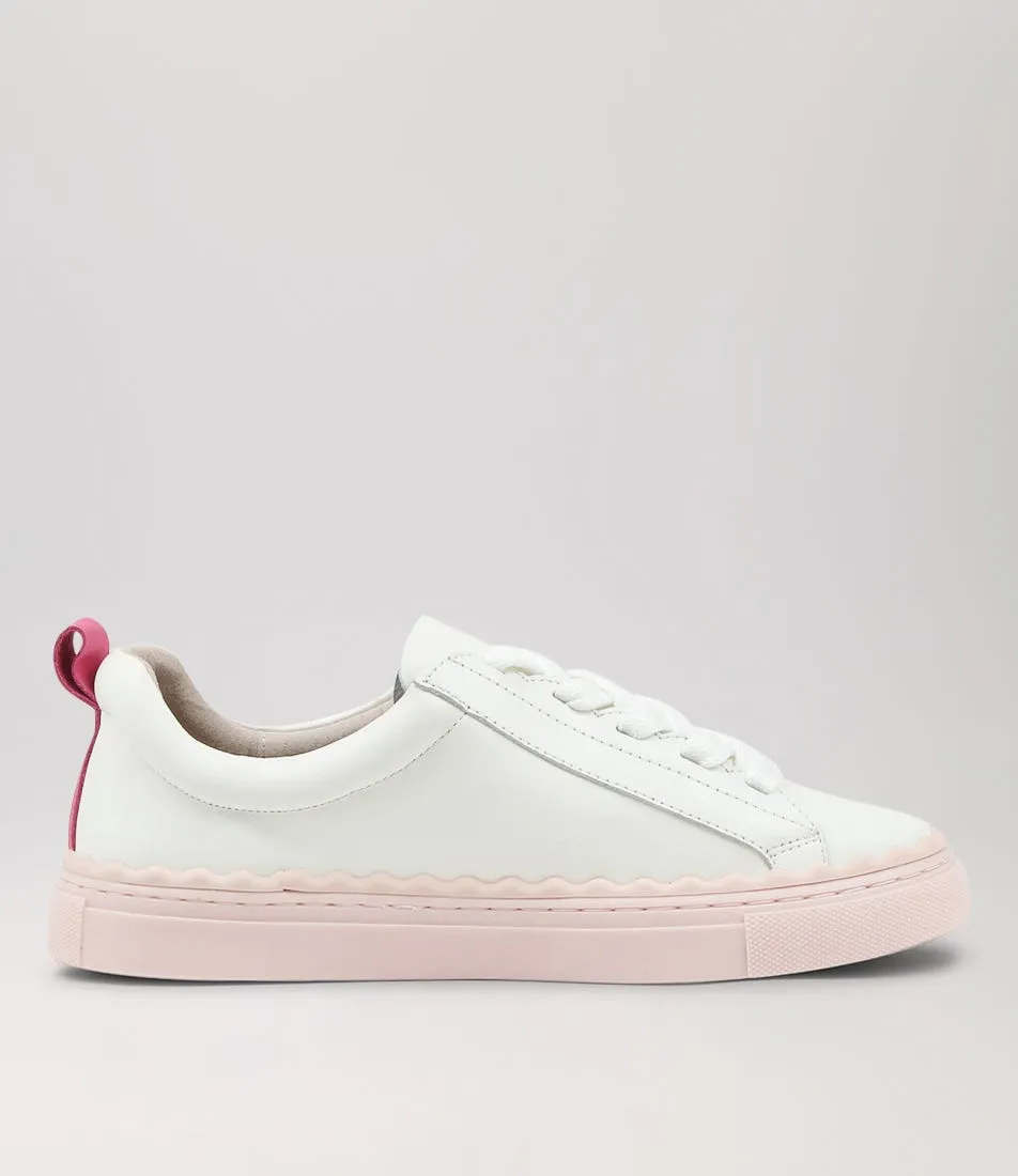 WALNUT Henson Sneaker White Baby Pink Leather Sneakers