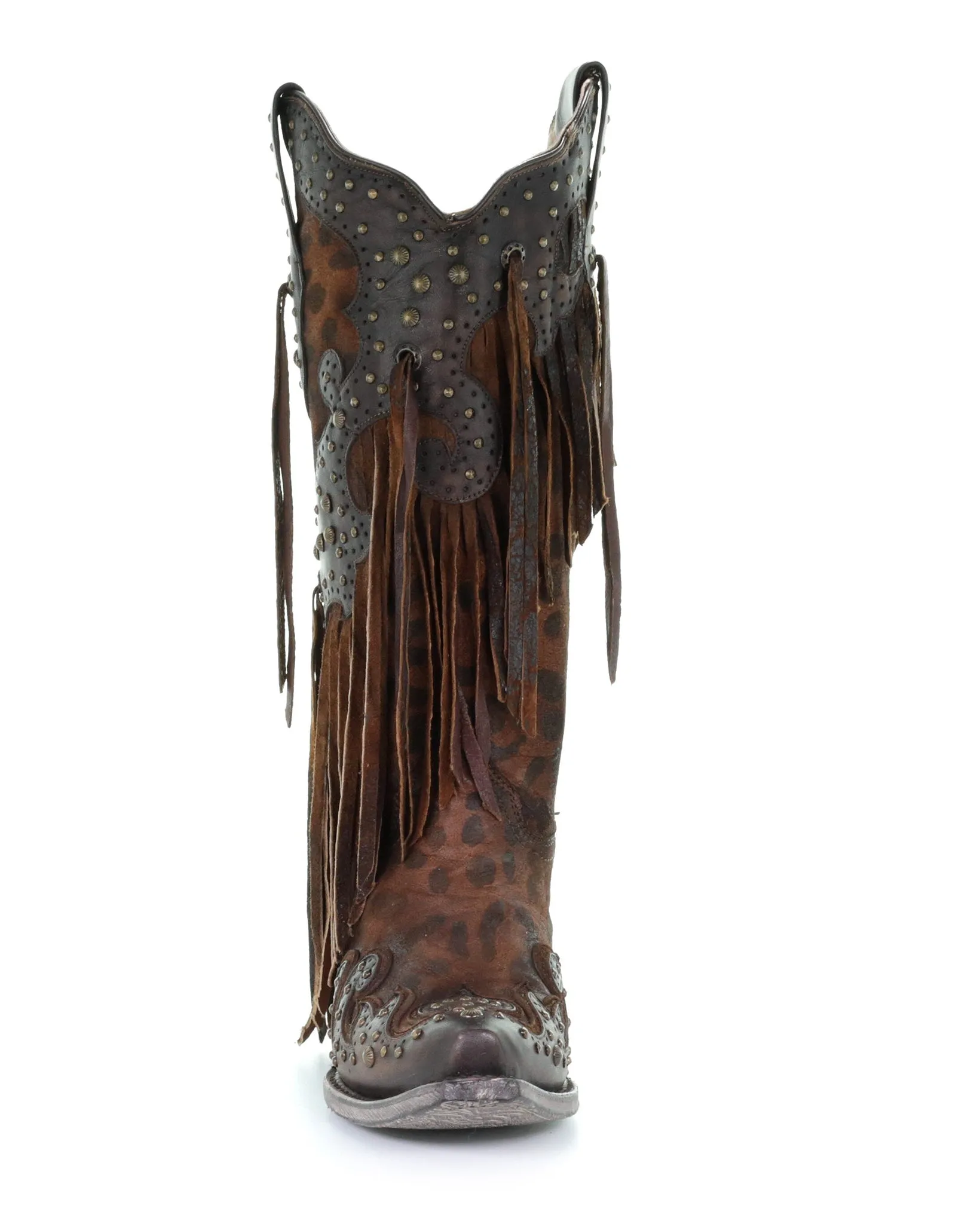 Women's Cheetah and Fringe Western Boots