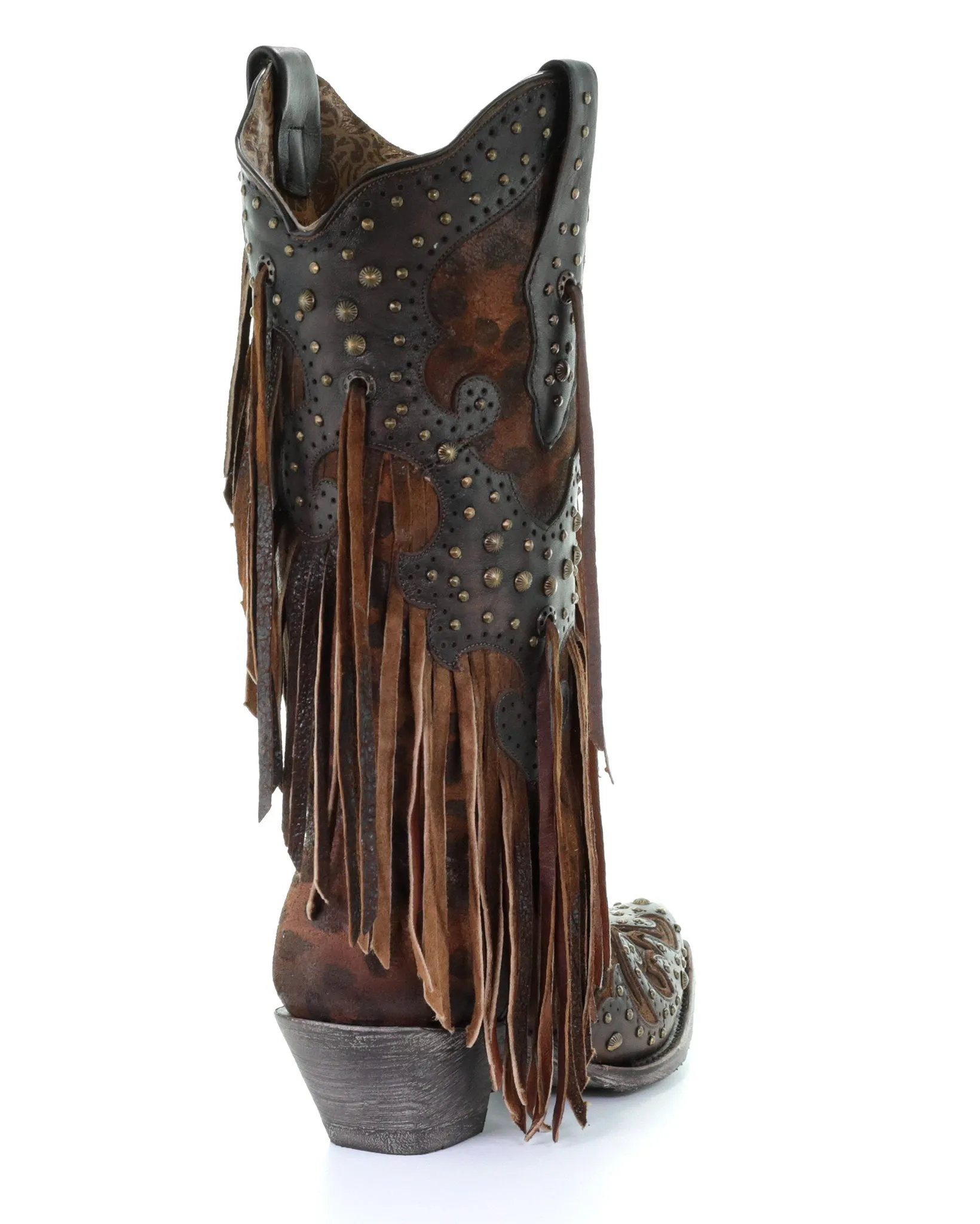 Women's Cheetah and Fringe Western Boots